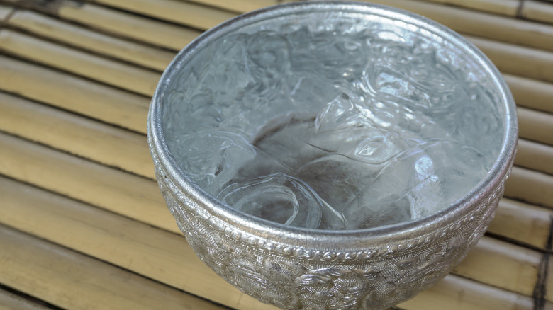 ice water in bowl