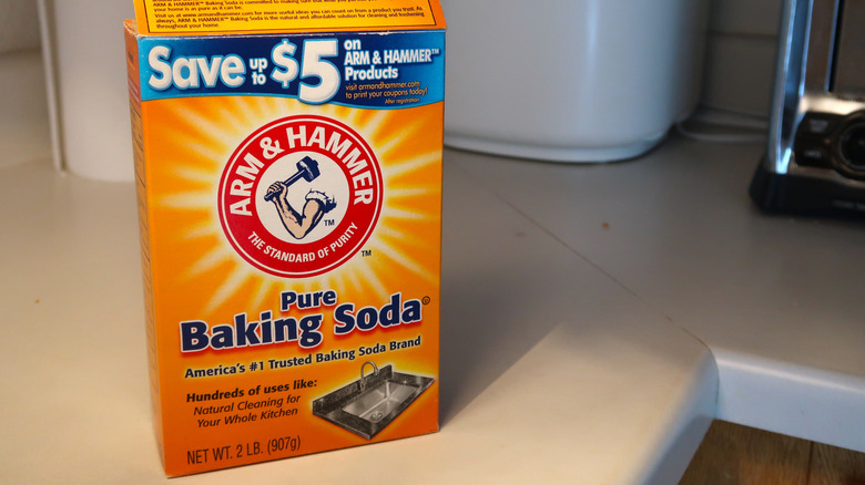 baking soda box on counter