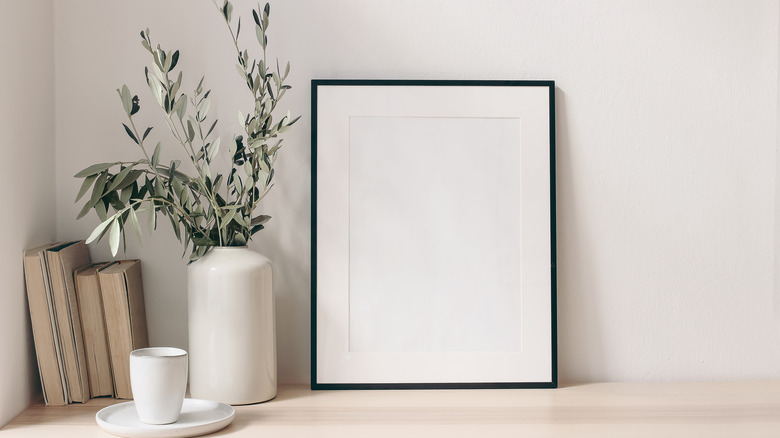 blank frame on table