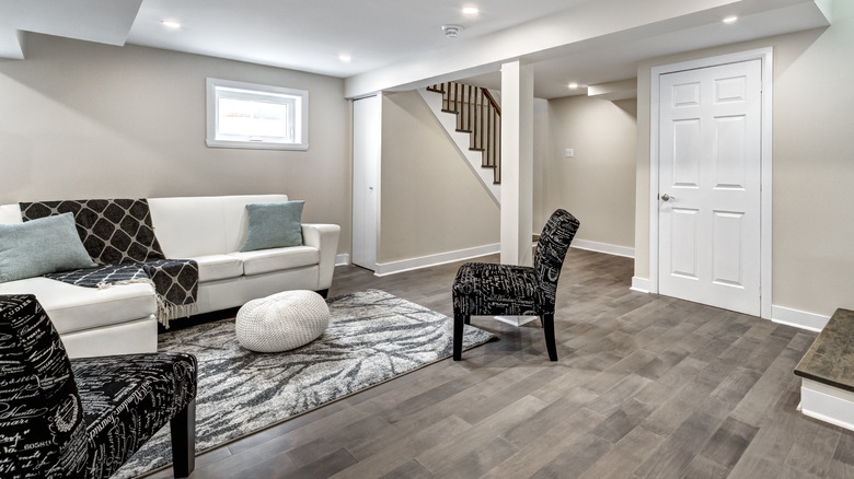 Basement flooring and rooms