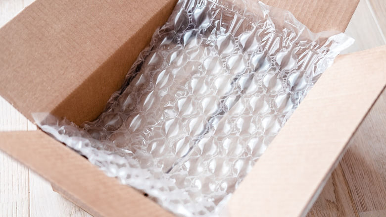 Bubble wrap in box