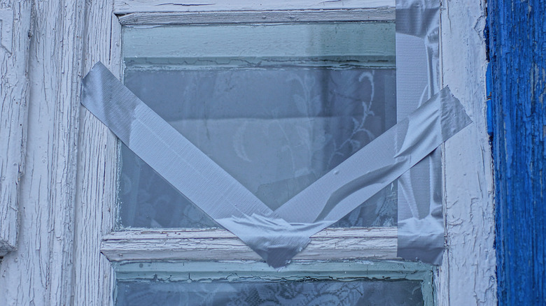 window with duct tape