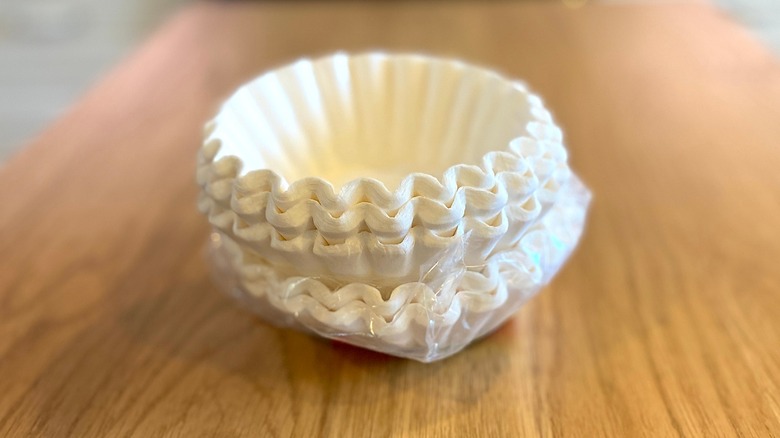 Coffee filter with coffee inside
