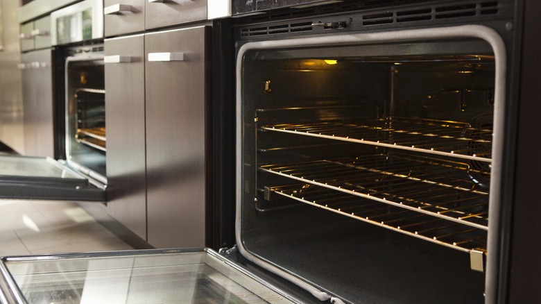 Oven with door open 