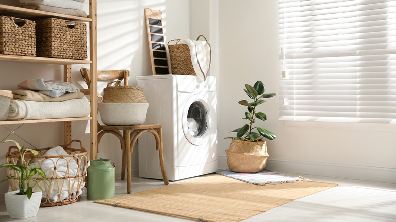 laundry room with cohesive decor