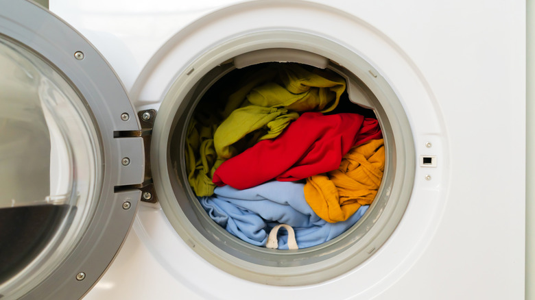 dryer full of clothing