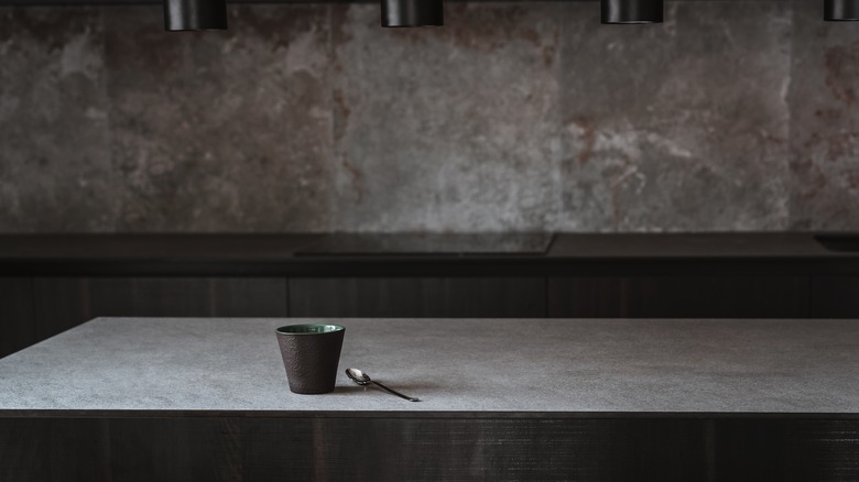 Dark gray kitchen countertop