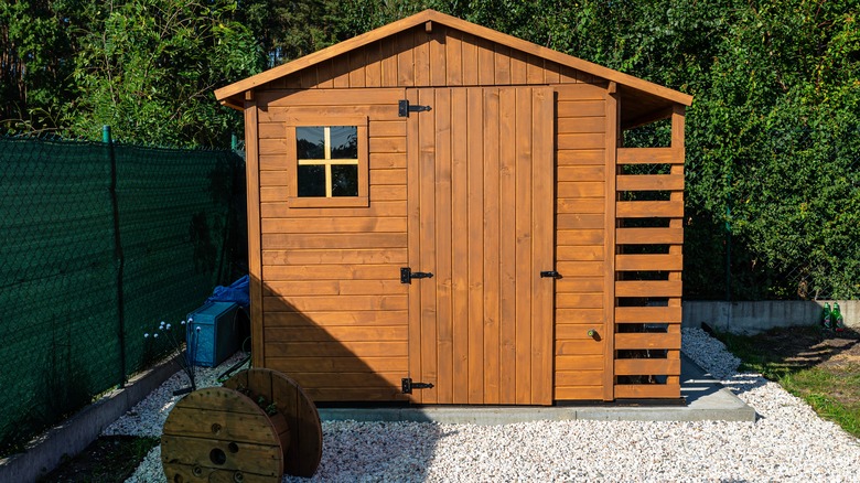 Shed in backyard