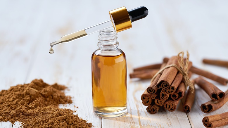 bottle of cinnamon oil