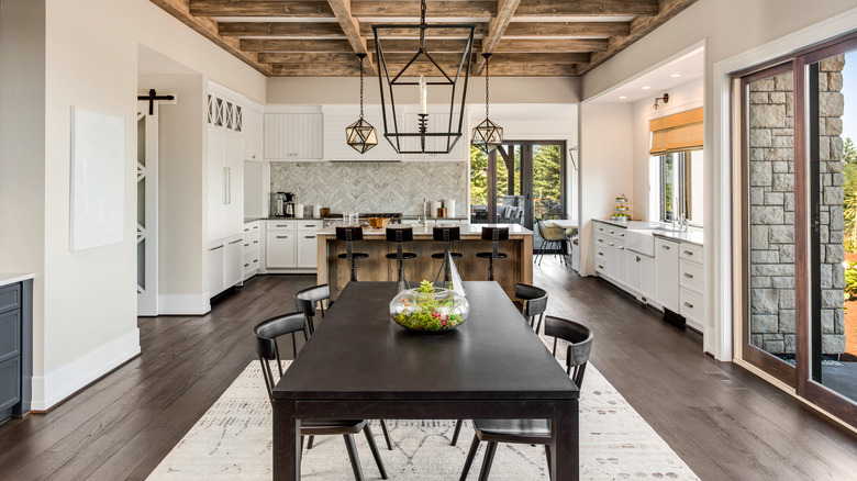 dark hardwood style kitchen