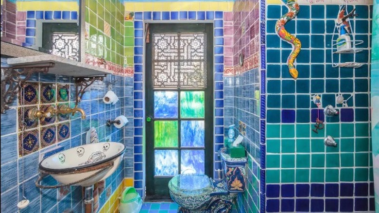 Tile House colorful bathroom