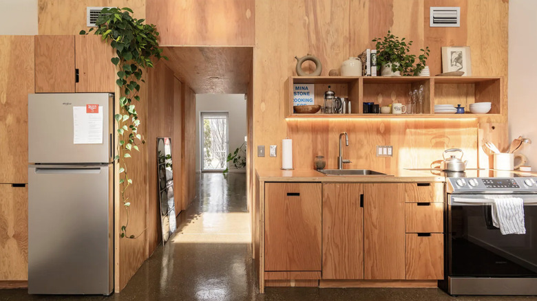 kitchen and hallway on Airbnb