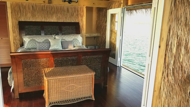 Bedroom in tiki hut