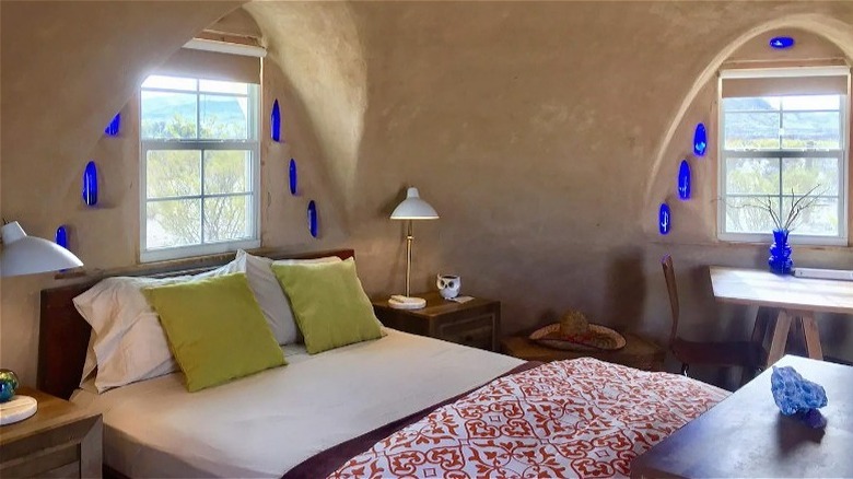 Bedroom in adobe home