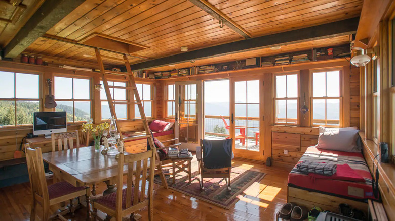 Lookout tower Airbnb interior