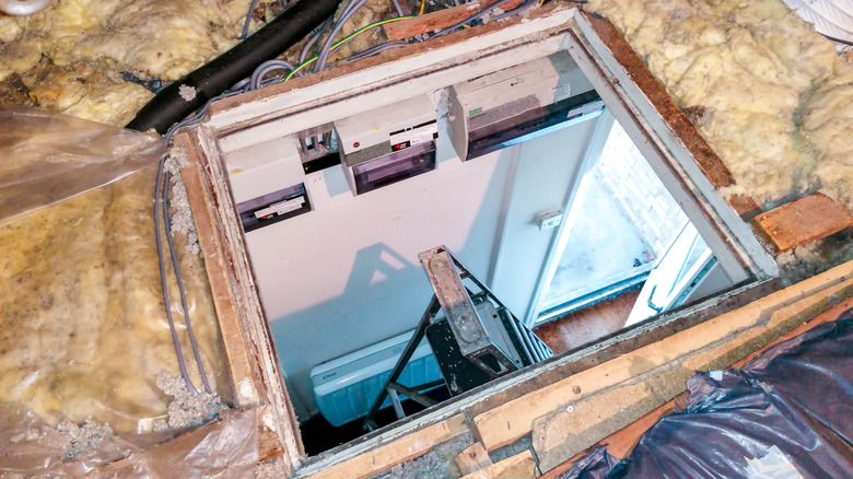 Uninsulated attic hatch opening