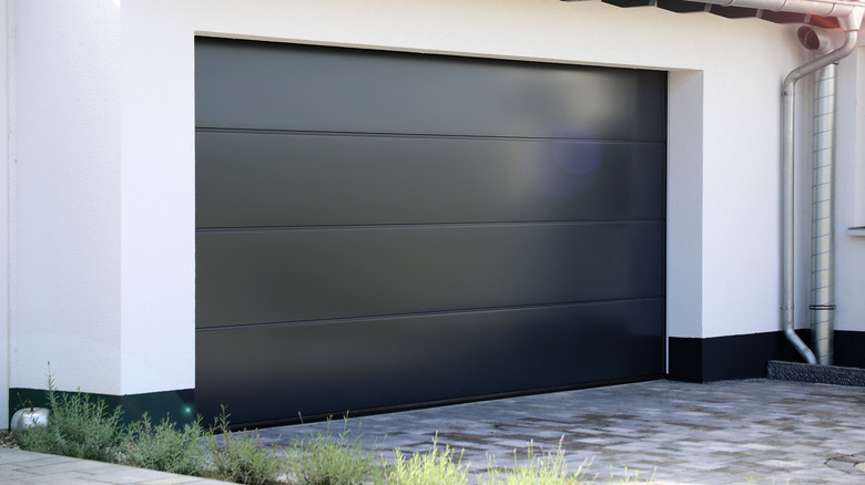 Black garage door