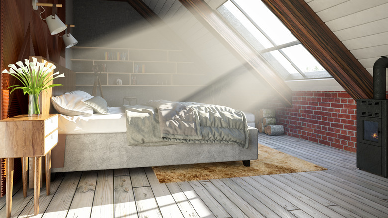 Sunny loft bedroom