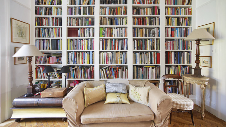 Full bookshelf in living room