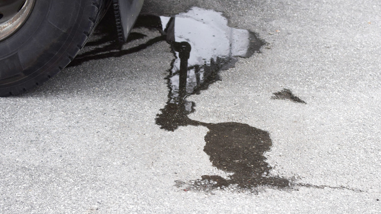 oil leaking onto driveway