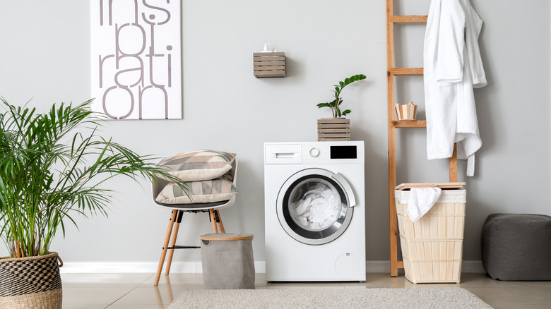 Washing machine in laundry room