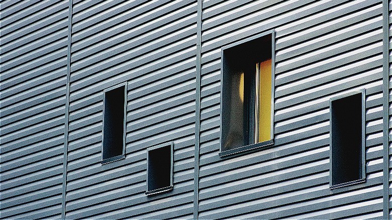 Aluminum siding on building