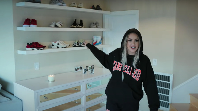 tana mongeau with sneaker shelf