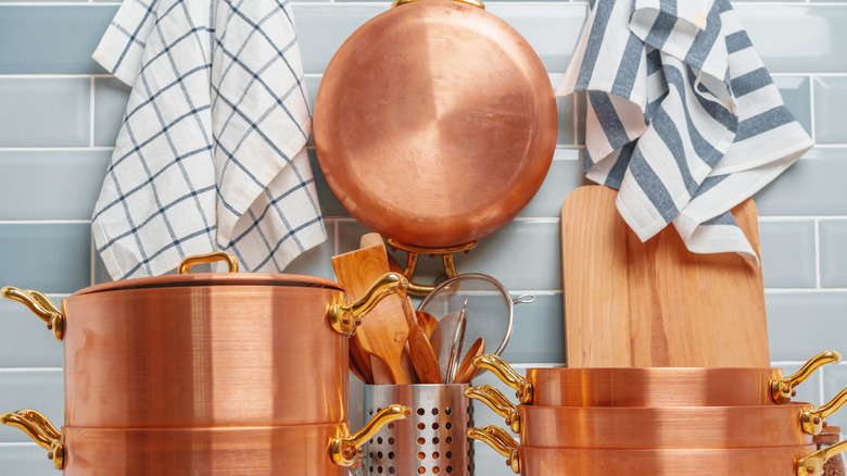 copper pots pans