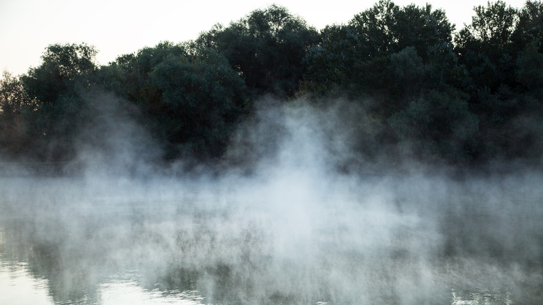 Evaporation from the water