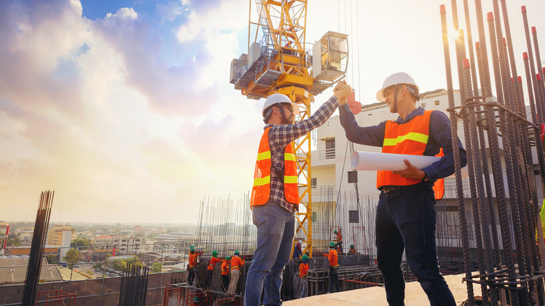 construction workers on site